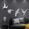 Nordic Yaratıcı Beyaz Reçine Kuş Figürinler Ev Dekorasyon Sanat El Sanatları Oturma Odası Raflar Düğün Süsler Için 210811