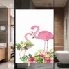 Window Stickers Privacy Windows Film Decoratief Plant Flamingo Gebrandschilderd Glas Geen lijm Statisch Cluling Frosted