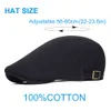 Katoen Verstelbare Sbo Caps Mannen Vrouw Casual Baret Plat Ivy Cap Zachte Solid Color Driving Cabbie Hat Unisex Zwart Grijze Hoeden