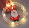 Boże Narodzenie LED String Light Cartoon Wisiorki Santa Claus Xmas Drzewo Kapelusz Renifer Party Wakacyjny Wall Okno Dekoracja Patio Atmosfera Rekwizyty USB Power