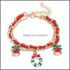 Charm Bracelets Jewelry Bracelet Snowflake Tree Alloy Oil Drip Drop Delivery 2021 8Mxd5