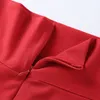 Gonna da donna a pieghe a vita alta Plus Size 5XL Autunno A-Line Donna Casual Gonne lunghe rosse Donna Streetwear Elegante fondo 210303