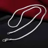 Venta al por mayor 925 plata esterlina 1 mm / 2 mm / 3mm collar de cadena de serpientes sólidos para hombres collares de mujeres joyería de moda para colgante