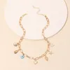 S2514 Mode-sieraden Evil Eye Necklace Shell Starfish Heart Charms Hanger Chain Choker Kettingen
