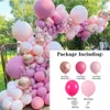 119 st Peach Pink Balloon Garland Kit Rose Gold Chrome Latex Globos för bröllopsfödelsedag Alla hjärtans dag Party Decorations 210626