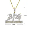 Chains 2021 Rock Punk Men Jewelry Hip Hop Full Iced Out Bling 5A Baguette Zirconia Born For Greatness Pendant 24 Inch Rope Chain