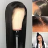 Brazilian Straight Lace Front Wigs For Women Black Color 13x4 Synthetic Frontal Wig With Baby Hair 180 Density