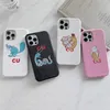 Tasarım Muz Kedi Telefon Kılıfları iPhone 12 Mini 12pro 11 11pro X Xs Max Xr 8 7 6 6 s Artı Moda Cilt Mektubu Kılıf Kapak