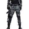 Camouflage Tactique Pantalon Militaire Cargo Pantalon Genouillère Terrain Travail Combat Hommes US Army Pantalon Chasse Ploce Airsoft Pantalon H1223