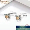 BAMOER Véritable Argent Sterling 925 Belle Orange Abeille Animal Boucles D'oreilles pour Femmes Fine Jewelry Cadeau Bijoux SCE149 Prix usine expert design Qualité Dernier Style