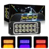 12-24V Amber / White 6 LED Side Marker Flash Emergency Strobe Light Bar Kit Tow Truck Ultra Slim 6-LED Car