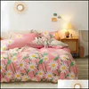 Bedding Sets Supplies Home Textiles & Garden Simple Plaid Washed Cotton Quilt Er Pillow Case Bed Sheet Soft Breathable Single Double King Qu