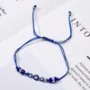 Couples femmes 12pcssets bleu turcs maléliques tamis bracelets en cristal perle chain de corde ajusté cheville