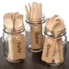Disposable Dinnerware Eco-Friendly 16cm Wooden Cutlery Forks Spoons Dessert Utensils Party Birthday Home Tableware