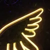 Warm White Wings Sign Bar KTV Webcast Sfondo decorazione murale luce al neon a led 12 V Super Bright