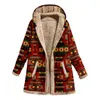 Women's Jackets Drop Women Coat Ethnic Style Single Breasted Autumn Winter Warm Hooded Jacket For Office