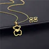 Novas joias da moda para mulheres colar de aço inoxidável bonito design de coração de urso colar de pingente de amor corrente presentes para meninas G1206