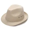 NewsUnScreen Hats Zachte Stekende Brim Fedora Panama Hat Unisex Zomer Outdoor Reizen Strand Schaduw Zon Caps Mode Solid Cap EWC7535