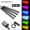 Bil Atmosfär Strips Lampor Fotbelysning USB LED Bilar Fotljus Lättare Fjärrkontroll Interiör Dekorativ Ambient LED Lamp Strip Tillbehör usastar