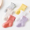 Zomer babymeisjes sokken peuters buigen lange sok kinderen knie hoge zacht katoenen mesh spaanse stijl kinderen 0-5 jaar