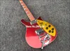 660 6 Strings Metallic Red Electric Guitar Pickerboard Binding Signature Gold Sparkle Pickle Pickguard Fingerboard Lacquer TRIA9123877