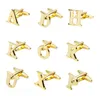 Chemise Homme Français Métal Laiton Or Argent A-Z Lettre Anglaise Boutons de Manchette Alphabet Initial Boutons de Manchette pour Homme Bijoux fantaisie volonté et sable