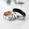 Rose Gold/black Color Heart Couple Rings Stainless Steel Couples Lovers Love Promise Ring for Men Women Jewelry Dropshipping