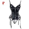 NXY Sexy Set Gorset Kobiety Steampunk Koronki Czarny Bustier Gorset Waist Trener Body Bodysuit Odchudzanie Bielizna Corslet 1129