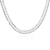 Chains 925 Sterling Silver 50cm 60cm 20 24 Inch 10MM Flat Sideways Figaro Chain Necklace For Women Men Jewelry Gift253K