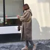 Automne hiver à capuche solide cousu agneau velours épais chaud manteau femmes coton vêtements coréen longue veste femme 210607