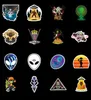 50PCSLOT UFO Alien Astronaut Rocket Waterproof Stickers för bärbar dator Skateboard Guitar Car Bike Motorcykel PS4 Telefon Notebook Decal7436390