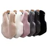 Fashion Faux Fur Kamizelka Odzieży Odzieży Kobiet Casual Uliczny Kurtka Krótki kamizelka Kobieta V Neck Bez Ryfeles Ry Płaszcz 210526