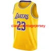 Nouveau maillot jaune LeBron James 2021 cousu hommes femmes maillots de basket-ball jeunesse taille XS-6XL