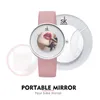 NewWomen Robe Montres Dames Creative Miroir Verre Cadran Bracelet En Cuir Boucle Ardillon Quartz Montre-Bracelet Cadeau De Noël pour Femmes Montres-Bracelets