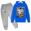 2021 Nyaste Barn Casual Mode Kläder Game 5 Hoodies Gta Street Ytterkläder Pojkar Hip Hop kostym Barn Sweatshirt+byxor 4-14Y