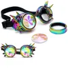 Lunettes de soleil Feitong Summer Femmes Hommes Punk Lunettes colorées Rave Festival Party Edm Lentille diffractée Voyage en plein air Sun7532501