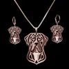 Kolczyki Naszyjnik Metal Metal Cutout Cane Cales Corso Jewelry Set Kobiety posrebrzane stopu Dog Drop