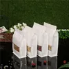 100pcs/lot Brown White Kraft Paper Bags Stand Up Pouch Smell Proof Pouch Packaging With Window for Snacks Tea