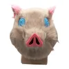 Nowy anime Demon Slayer Kimetsu no Yaiba Hashibira iNosuke Cosplay Mask Pig Botton Plush Masks Helmet Masquerade Party Props 200929