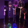 10 PACK LED Light Up Bobo Balloons String 18inch Glow Przezroczysty Helowy Balon Z 3M Lights For Party Christmas Wedding Decor