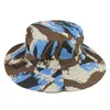 Cappelli da esterno Cappello da pescatore per bambini Cowboy Beach Sun Mesh Traspirante Anti UV Cap Camouflage Tesa grande per ragazzi Bambini