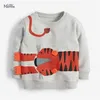 Lite Maven Baby Boys Höstkläder Bomull Soft Tiger Sweater Comfort Good-Looking Sweatshirt för barn 211110
