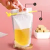 Sacs à boissons transparents Sacs à boissons Zipper Standup Sac à boire en plastique avec porte-paille Refermable Résistant à la chaleur Jus Café Liqui2325937