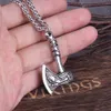 Never Fade Wolf And Raven Slavic Amulets Talismans Viking Odin Axe Necklaces & Pendants Norse Vikings Jewelry Turkish Men Wicca