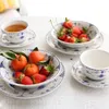 Vente en gros danemark style rétro assiettes en porcelaine classique plats assiette haut de gamme en céramique