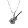 Gold Black Music Guitar Necklace Stainless Steel Pendant Necklaces for Women Men Hip Hop Fashion Jewelry Will and Sandy Gift