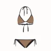 Simning baddräkter designer bikini set klassiska mönster två stycken bikinis bandage sexig push up badkläder lyx kvinnors bodysuit biquinis kvinnlig xl märke med taggar