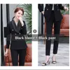 Lenshinelegant Office Lady Mavi İş Pantolon Suit Artı Boyutu İki Adet Set kadın OL Giyim Resmi Blazer ve Pantolon 210927