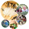 2021 Mini Kit d'outils de jardin petite pelle râteau bêche manche en bois tête en métal enfants jardinier jardinage plante outil