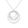 Mode fina varumärke 925 sterling silver halsband för kvinnor lyxig bröllop smycken böhmen tre cirkel pendlar kedja halsalce